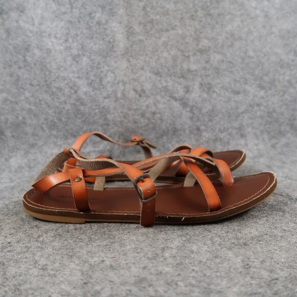 Mossimo Shoes Kids 5 Sandals Strappy Boho Flats Brown Buckle Strap Toe Ring - Picture 1 of 10